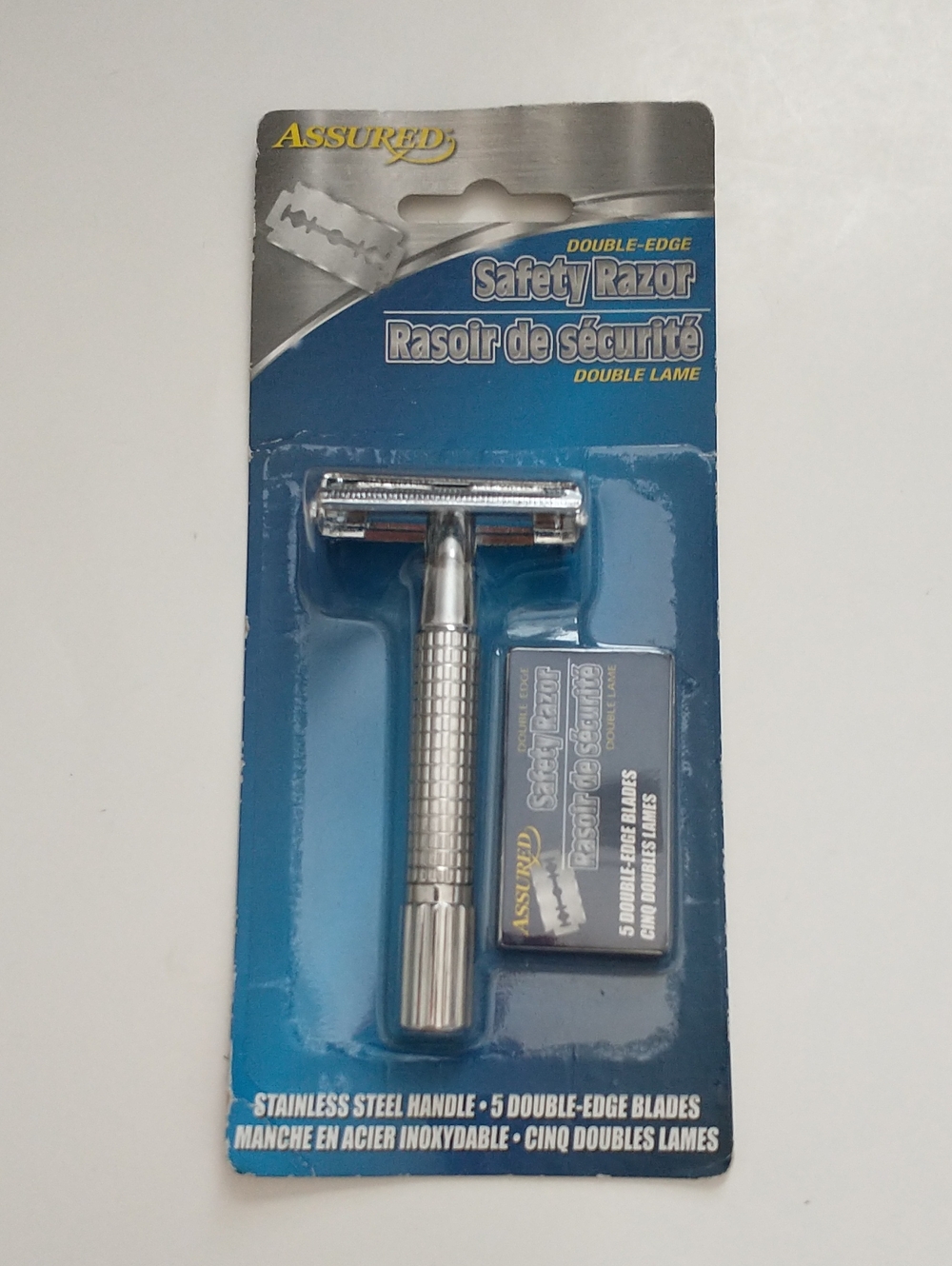 NEW Assured Double-Edge Safety Razor in Silver